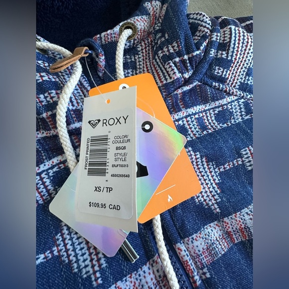 Roxy SNOW Junior's Frost Printed Fleece Jacket -XS - Picture 4 of 6